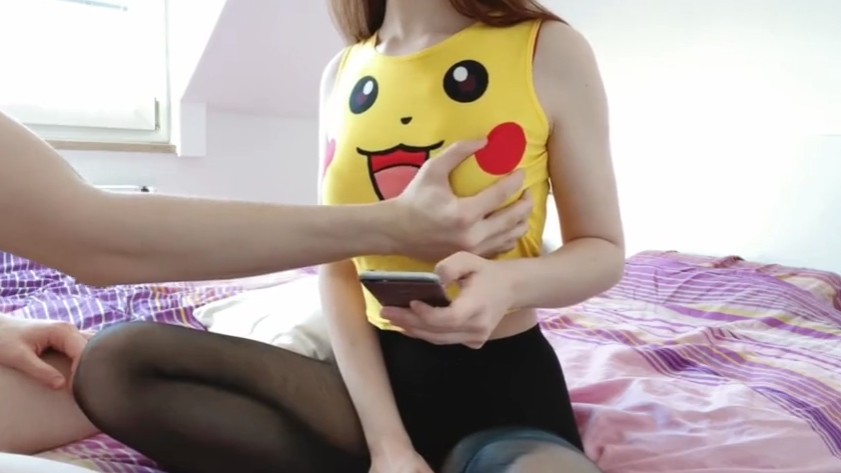 Perfect babe in Pikachu T-Shirt gets fucked