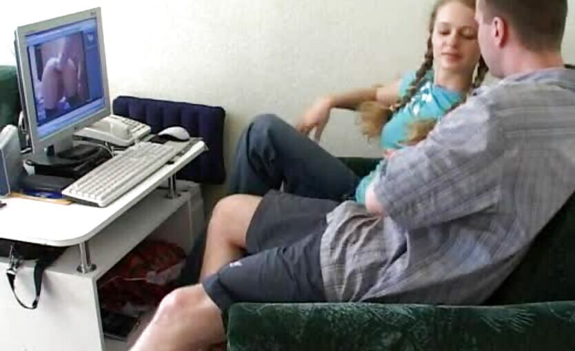Watching porn videos with Olia Young Russian Teen - Couch Sex