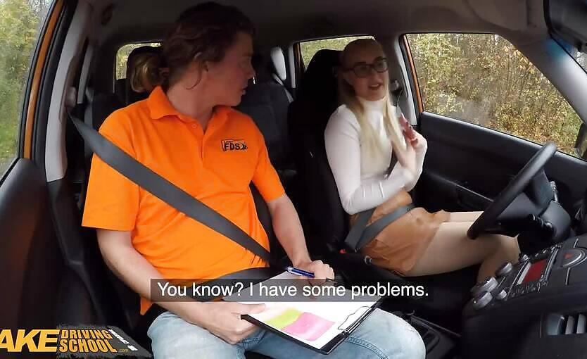 European STUDENTS taking driving lessons - Fake Driving School